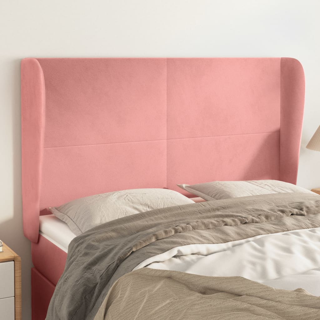 vidaXL Hoofdbord met randen 83x23x78/88 cm fluweel lichtgrijs