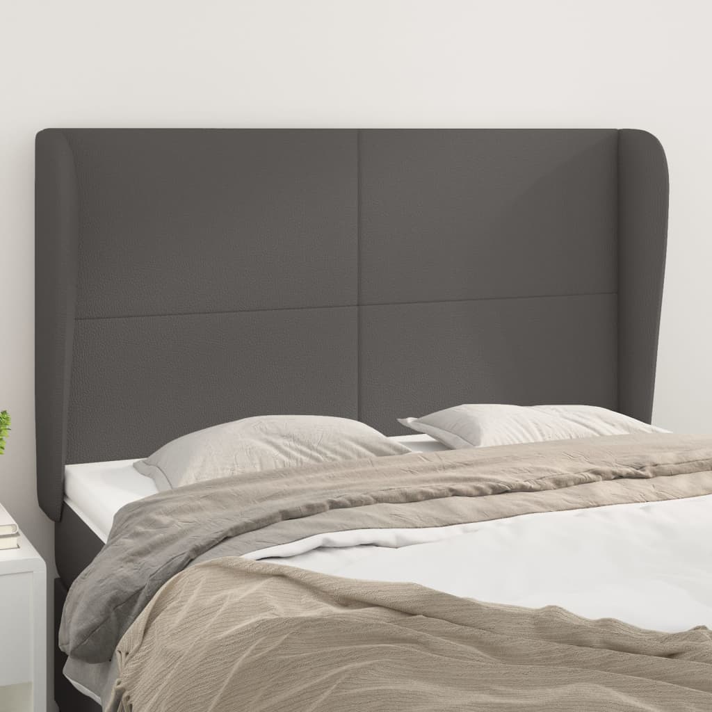 vidaXL Headboard with Edges 83x23x78/88 cm Faux Leather Black