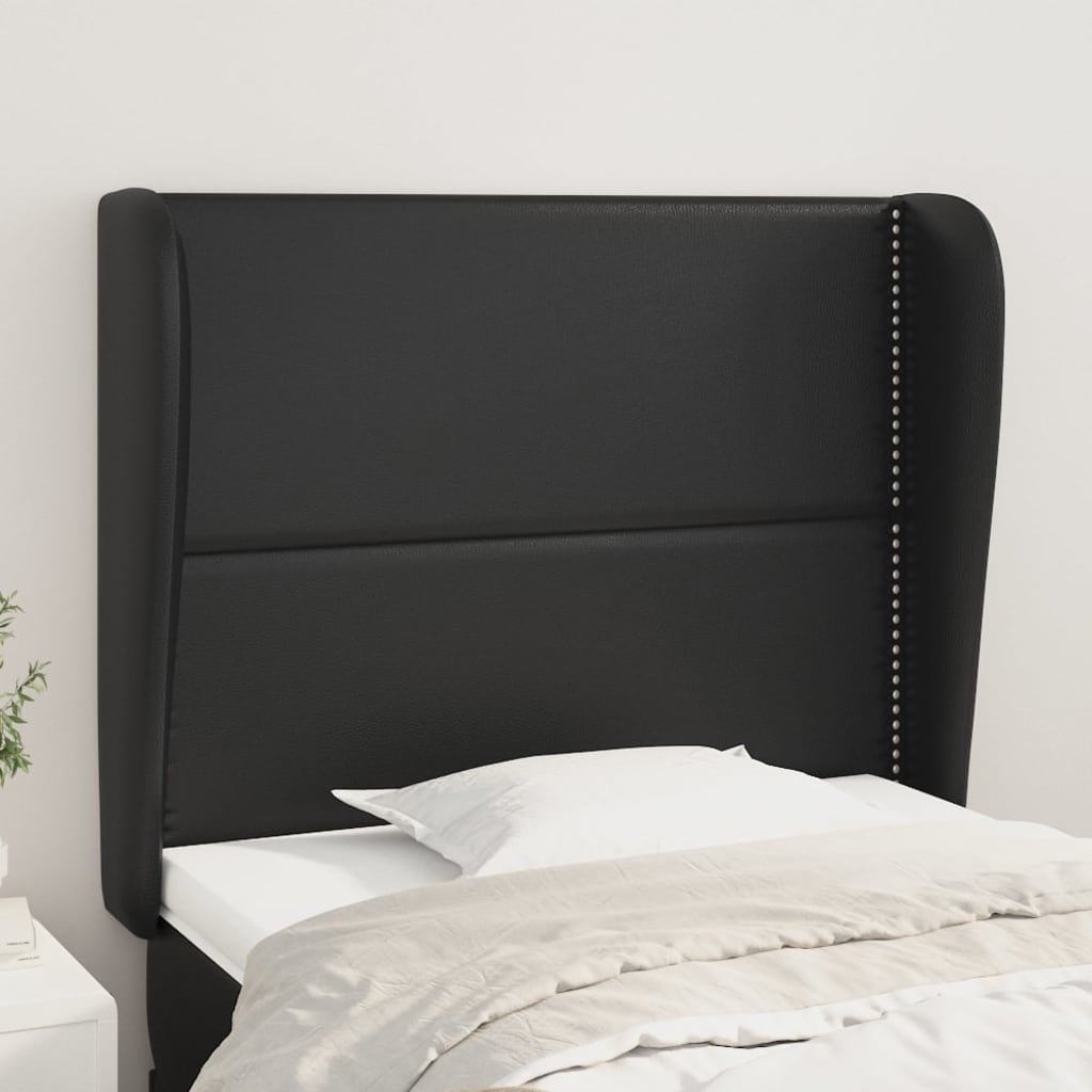 vidaXL Hoofdbord met randen 83x23x78/88 cm kunstleer zwart