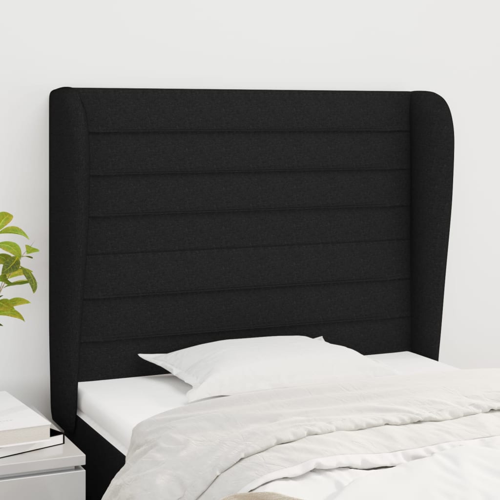 vidaXL Hoofdbord met randen 83x23x78/88 cm stof lichtgrijs