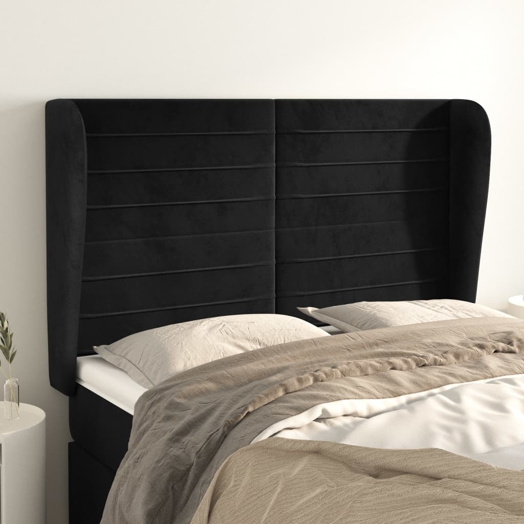 vidaXL Hoofdbord met randen 83x23x78/88 cm fluweel lichtgrijs