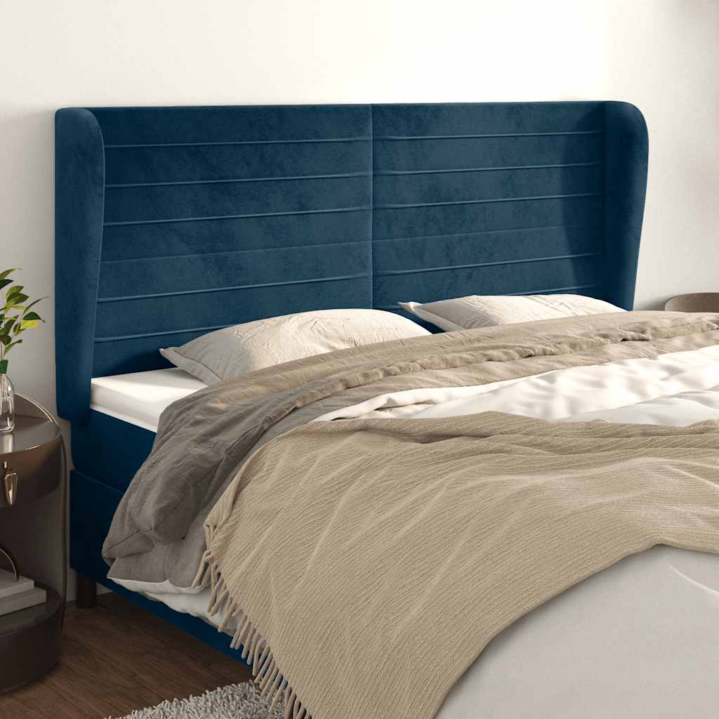 vidaXL Hoofdbord met randen 83x23x78/88 cm fluweel lichtgrijs