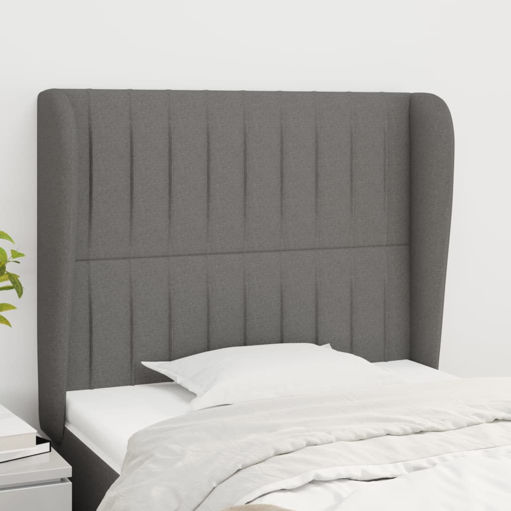 vidaXL Hoofdbord met randen 83x23x78/88 cm stof lichtgrijs