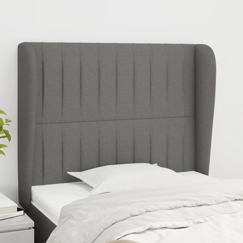 vidaXL Hoofdbord met randen 83x23x78/88 cm stof lichtgrijs