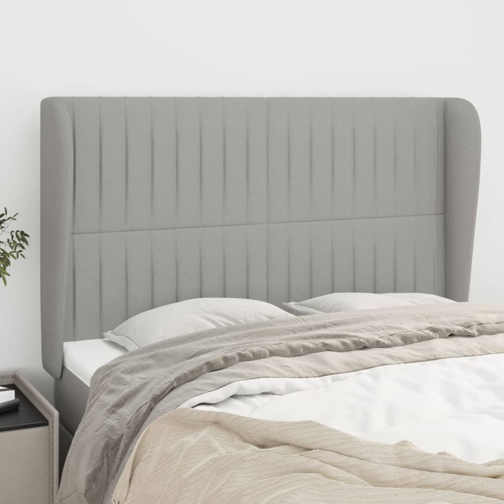 vidaXL Hoofdbord met randen 83x23x78/88 cm stof lichtgrijs