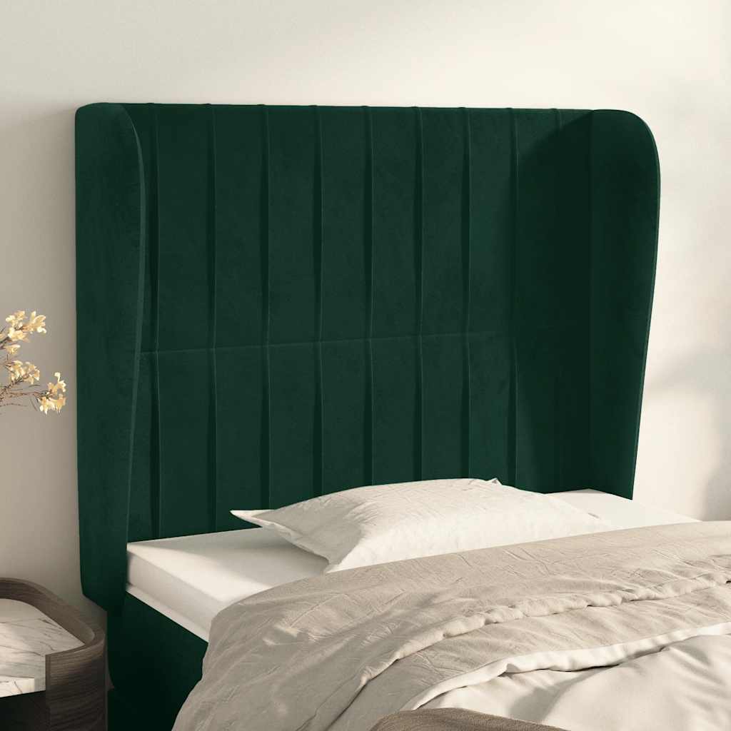 vidaXL Hoofdbord met randen 83x23x78/88 cm fluweel lichtgrijs