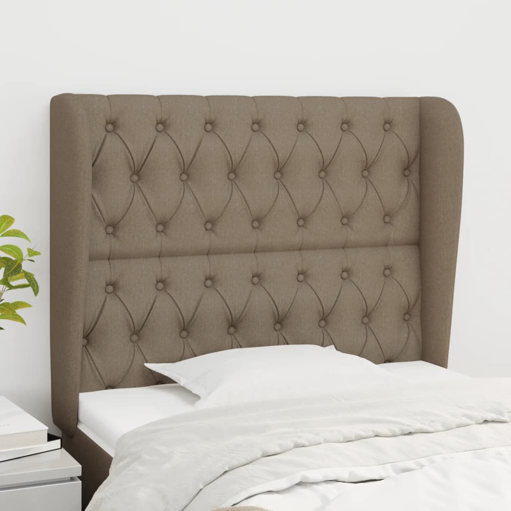 vidaXL Hoofdbord met randen 83x23x78/88 cm stof lichtgrijs