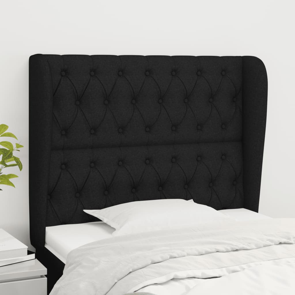 vidaXL Hoofdbord met randen 83x23x78/88 cm stof lichtgrijs