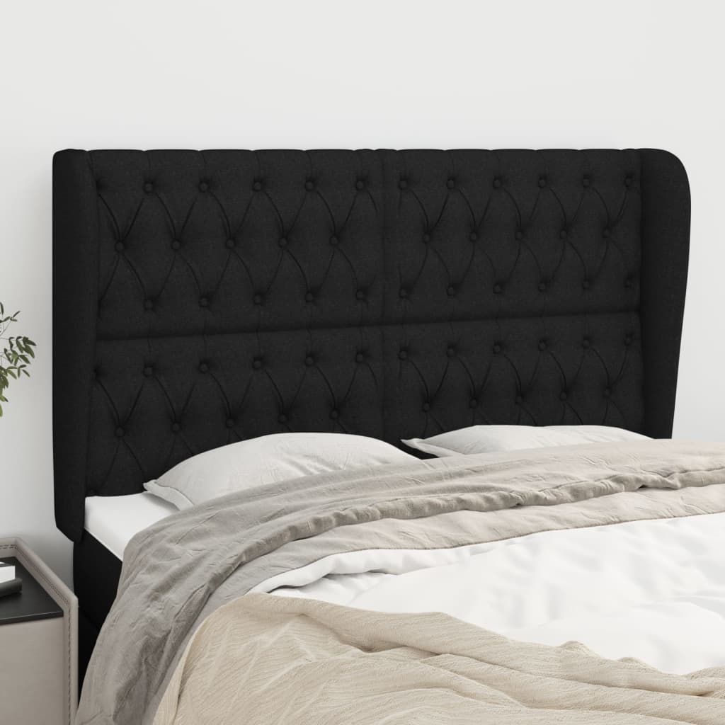 vidaXL Hoofdbord met randen 83x23x78/88 cm stof lichtgrijs