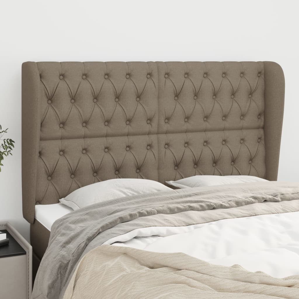 vidaXL Hoofdbord met randen 83x23x78/88 cm stof lichtgrijs