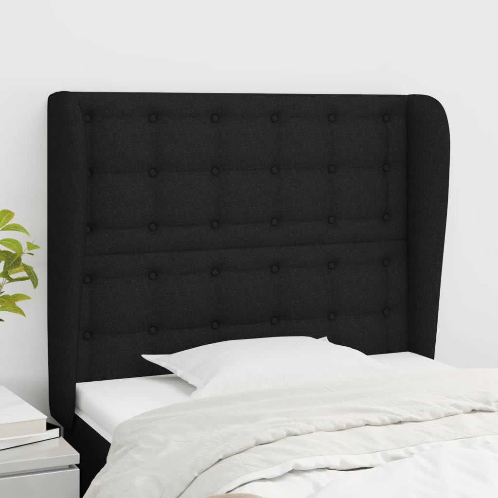 vidaXL Hoofdbord met randen 83x23x78/88 cm stof lichtgrijs