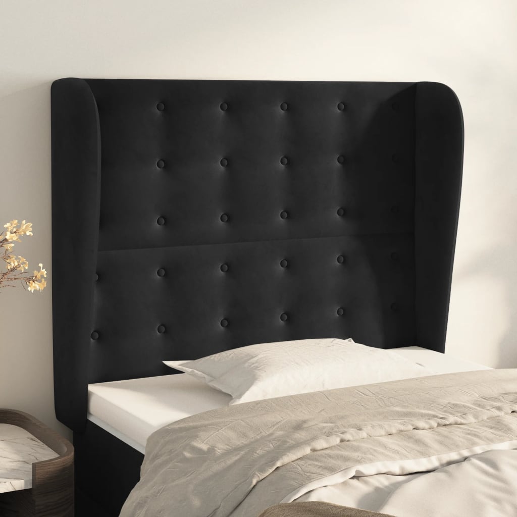 vidaXL Hoofdbord met randen 83x23x78/88 cm fluweel lichtgrijs