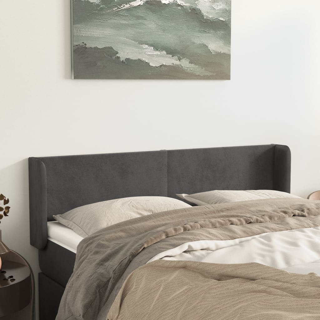 vidaXL Headboard with Edges 83x16x78/88 cm Velvet Light Gray