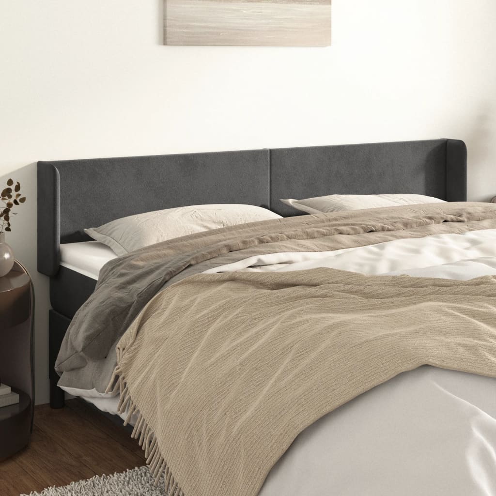 vidaXL Headboard with Edges 83x16x78/88 cm Velvet Light Gray