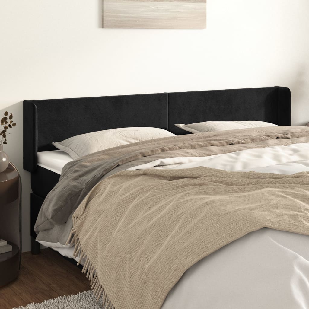 vidaXL Headboard with Edges 83x16x78/88 cm Velvet Light Gray