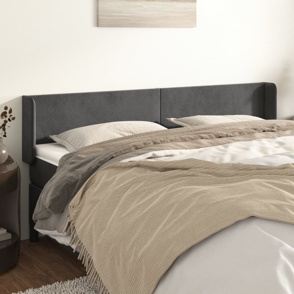 vidaXL Headboard with Edges 83x16x78/88 cm Velvet Light Gray