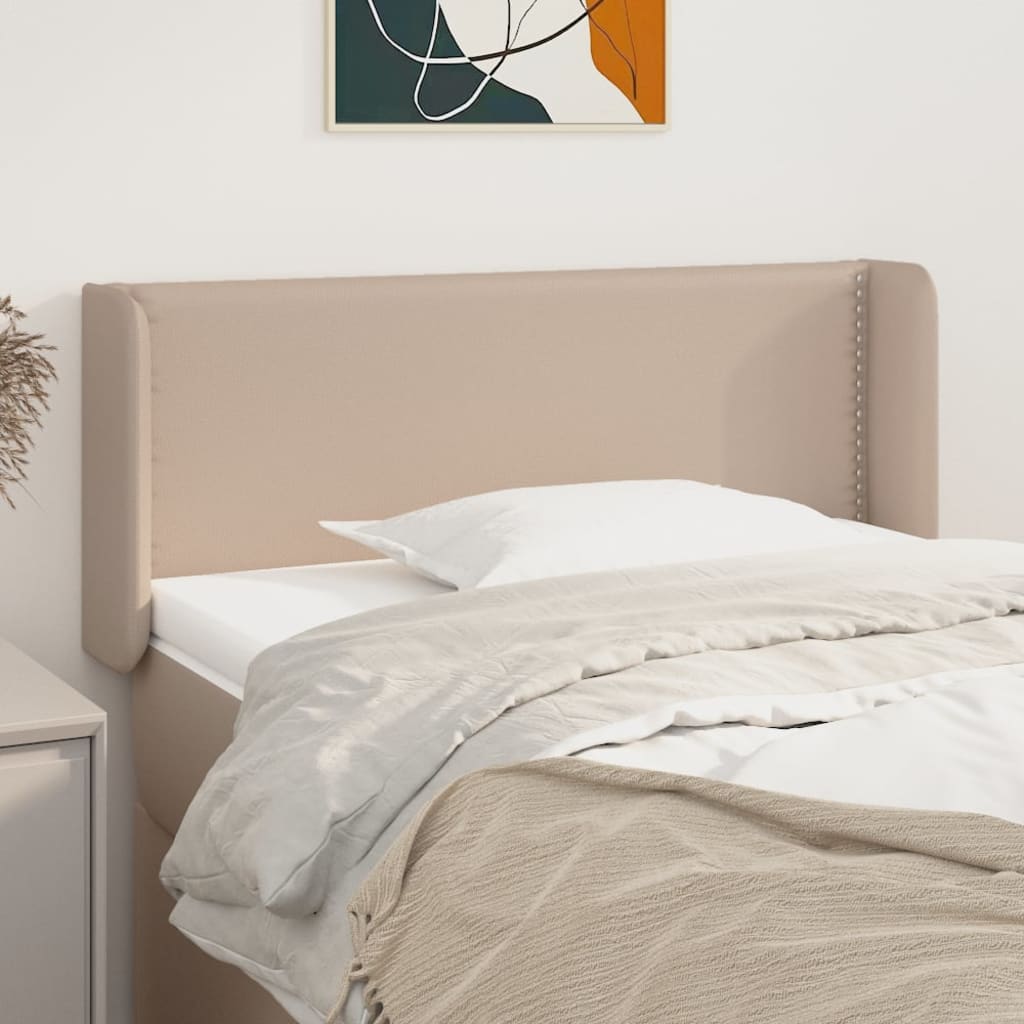 vidaXL Hoofdbord met randen 83x16x78/88 cm kunstleer zwart
