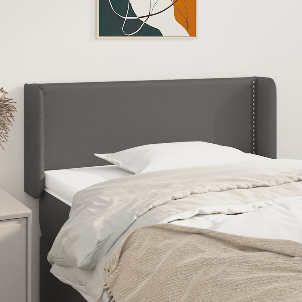 vidaXL Hoofdbord met randen 83x16x78/88 cm kunstleer zwart