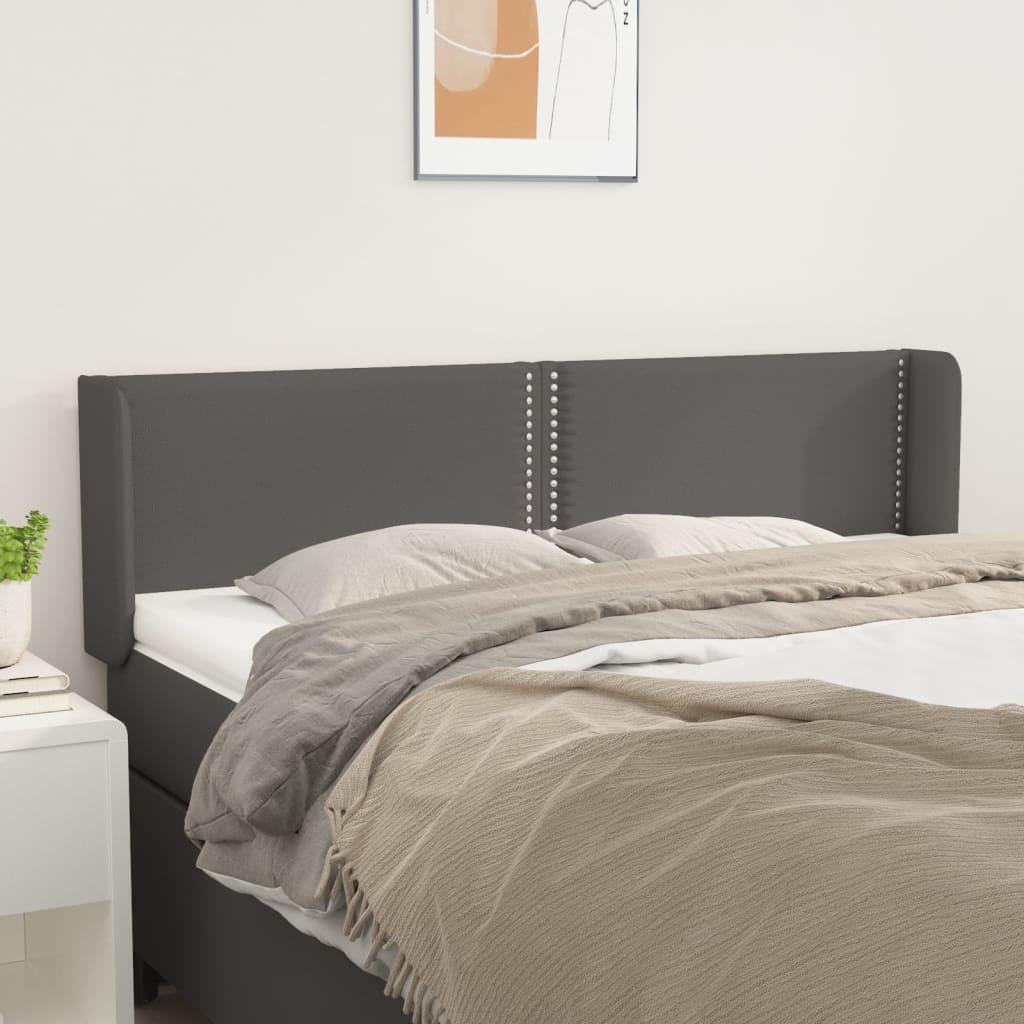 vidaXL Hoofdbord met randen 83x16x78/88 cm kunstleer zwart