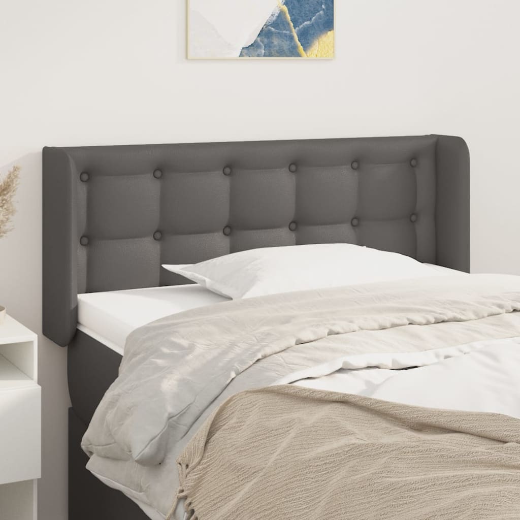 vidaXL Hoofdbord met randen 83x16x78/88 cm kunstleer zwart