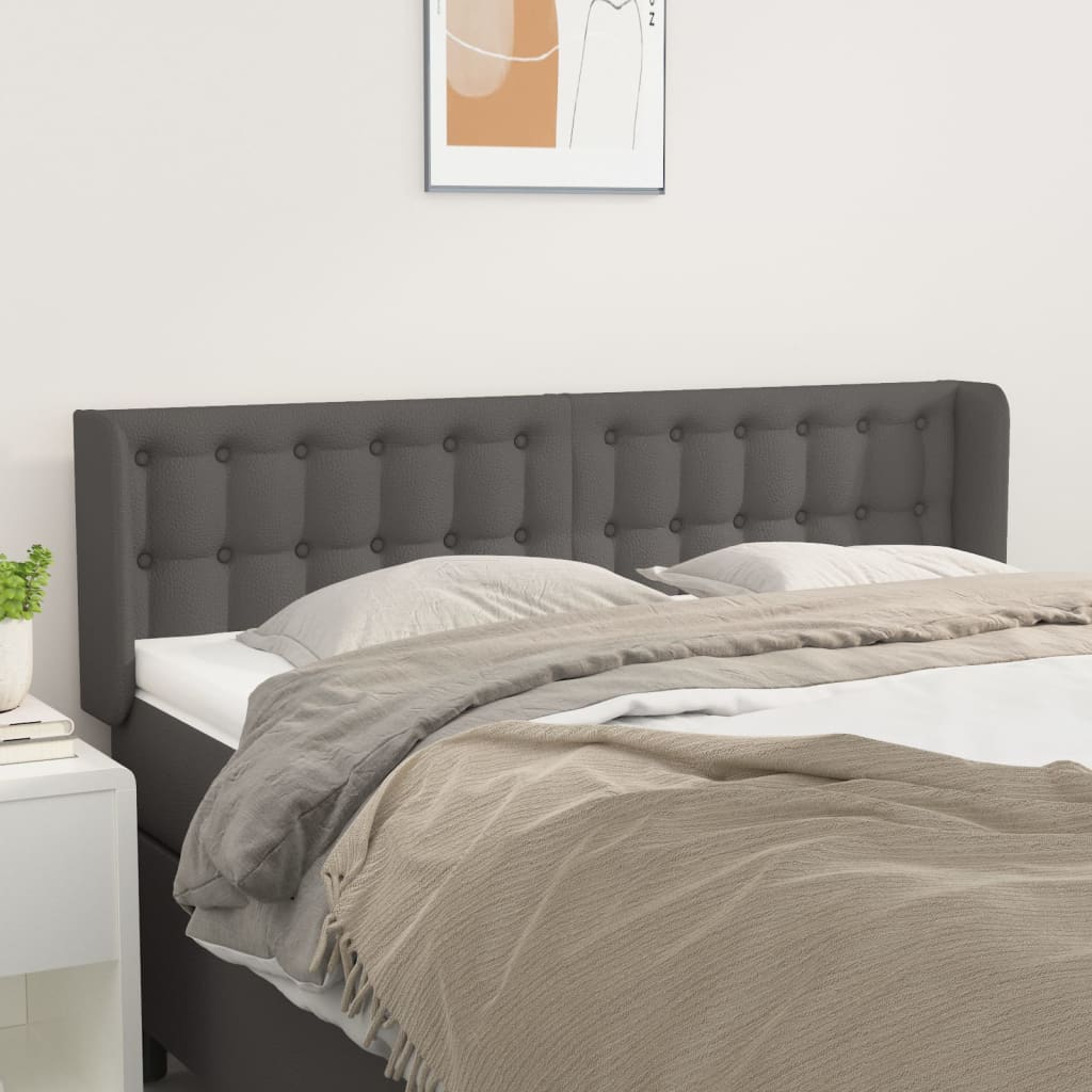 vidaXL Hoofdbord met randen 83x16x78/88 cm kunstleer zwart