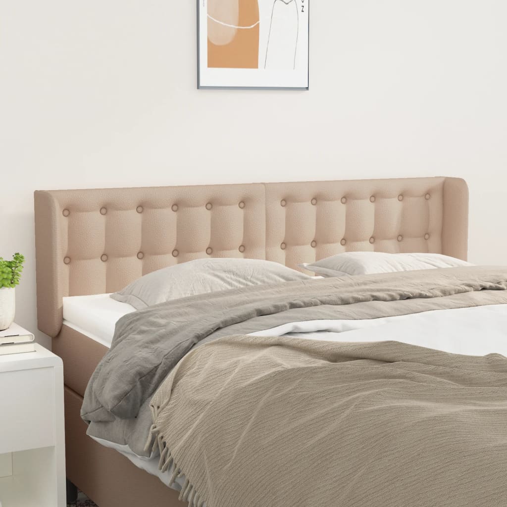 vidaXL Hoofdbord met randen 83x16x78/88 cm kunstleer zwart