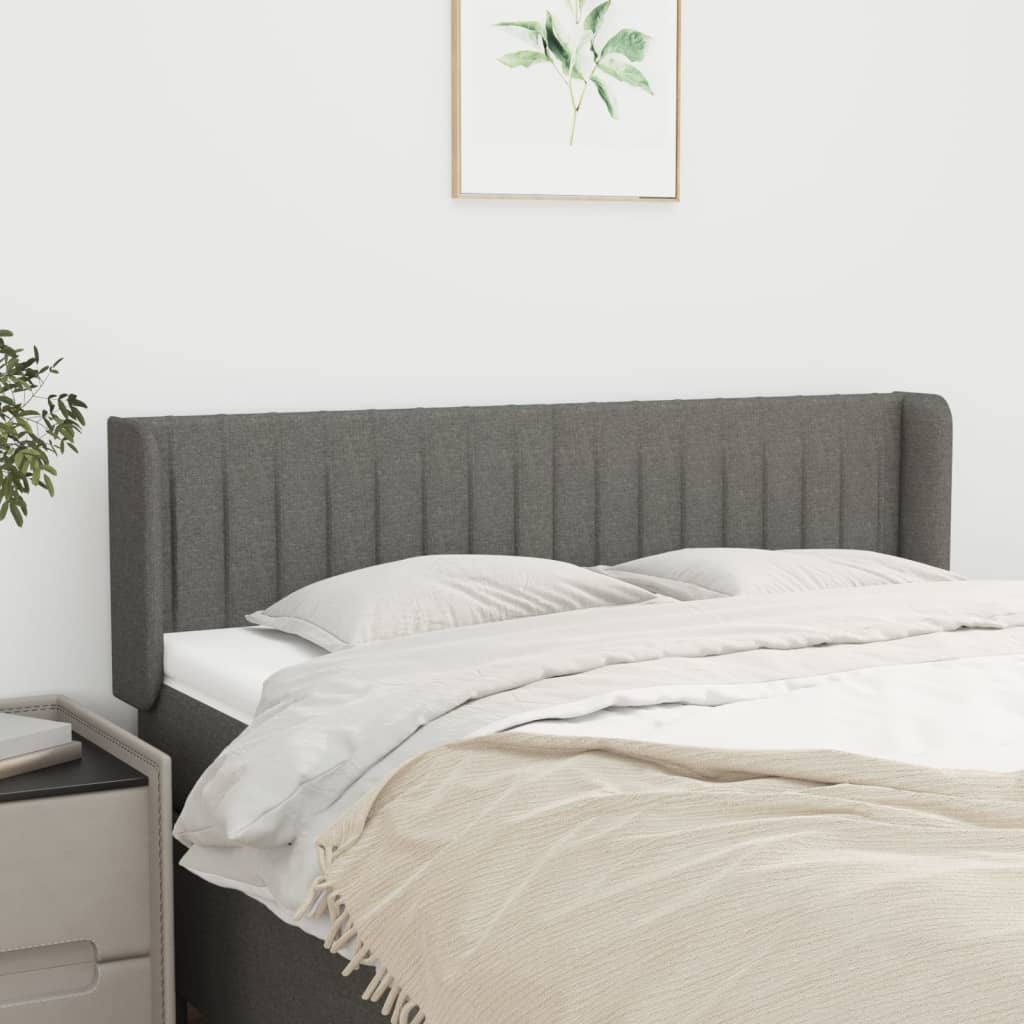 vidaXL Hoofdbord met randen 83x16x78/88 cm stof lichtgrijs