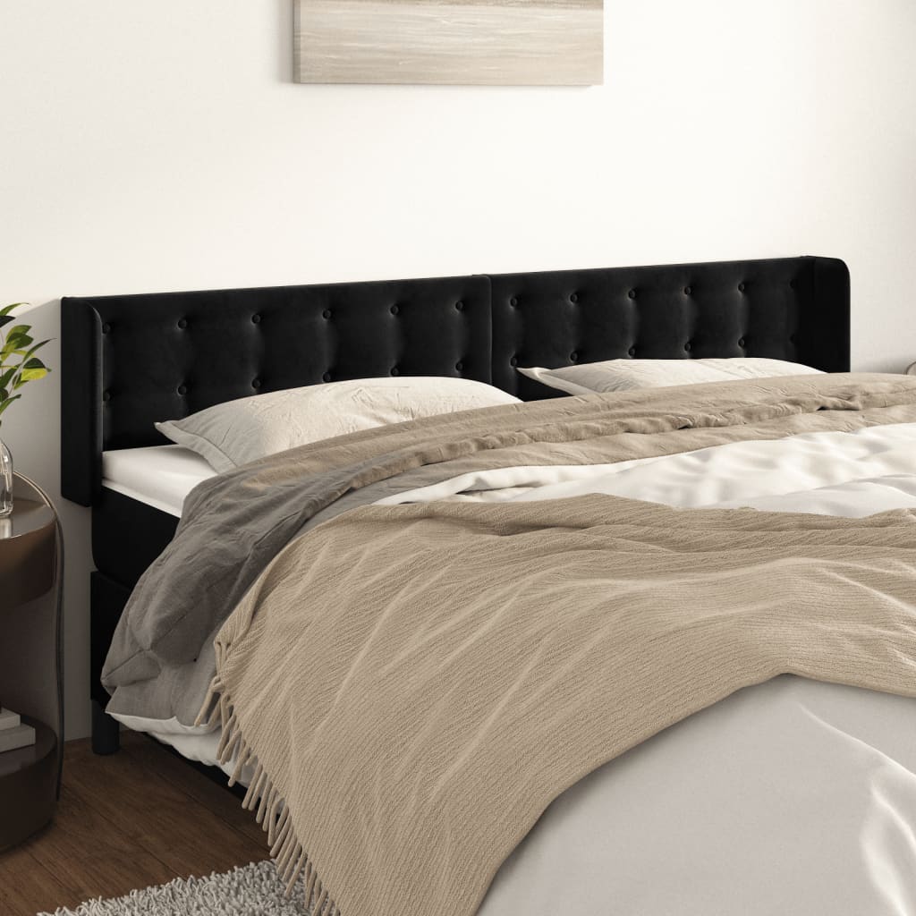 vidaXL Hoofdbord met randen 83x16x78/88 cm fluweel lichtgrijs