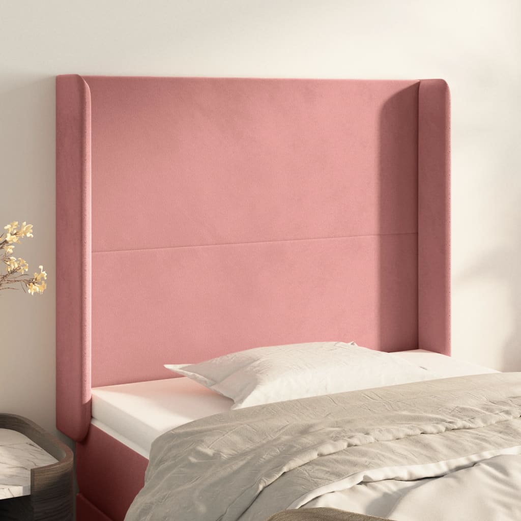 vidaXL Headboard with Edges 83x16x78/88 cm Velvet Light Gray