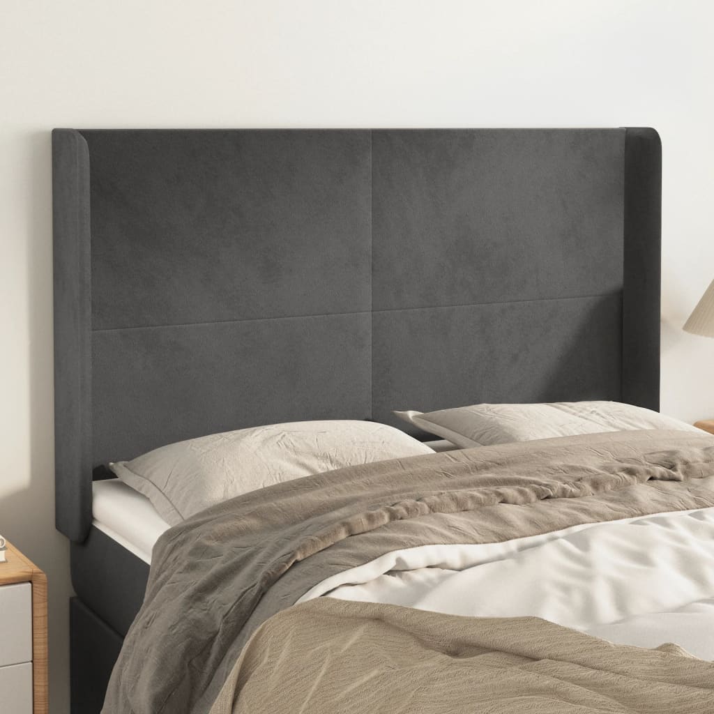 vidaXL Headboard with Edges 83x16x78/88 cm Velvet Light Gray