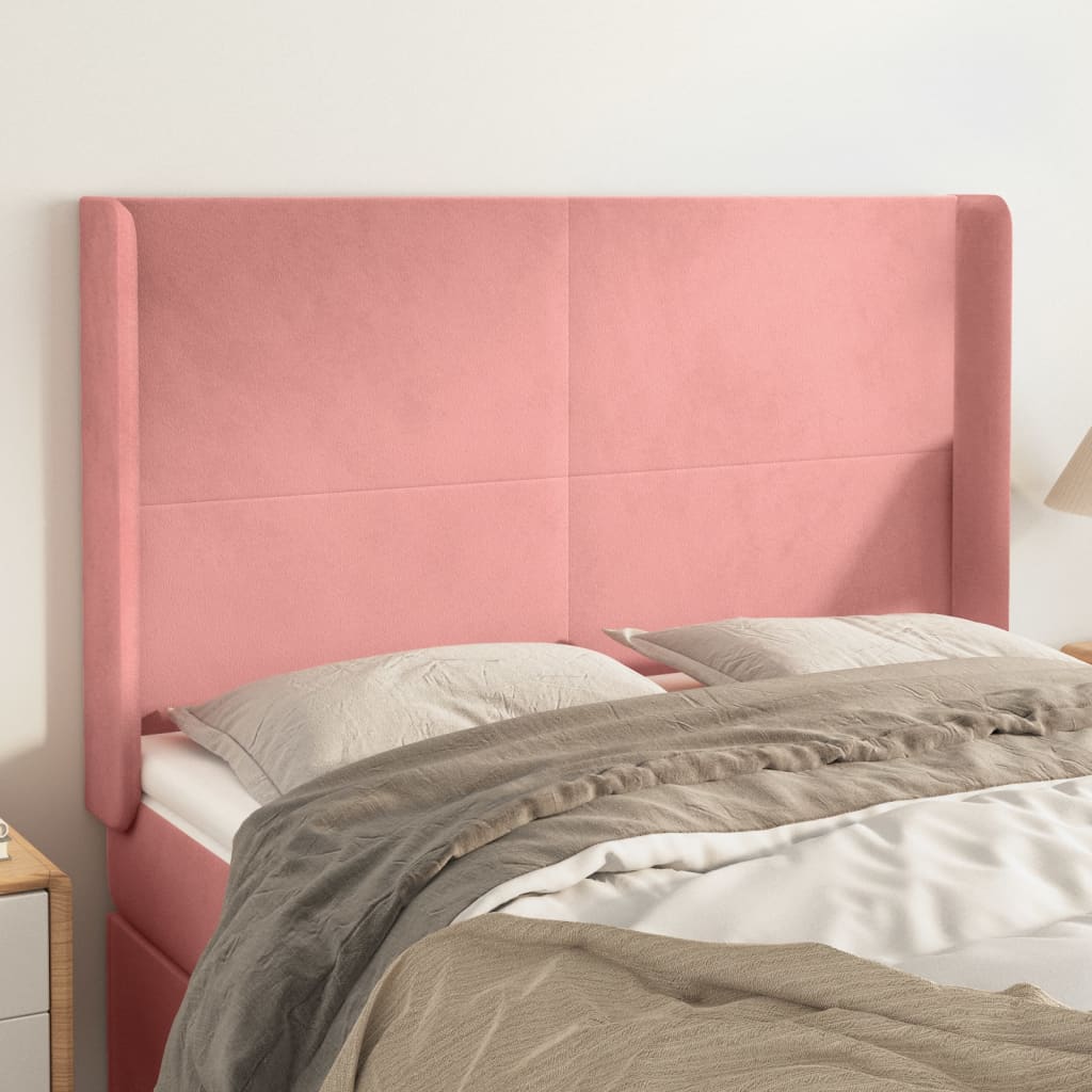vidaXL Headboard with Edges 83x16x78/88 cm Velvet Light Gray