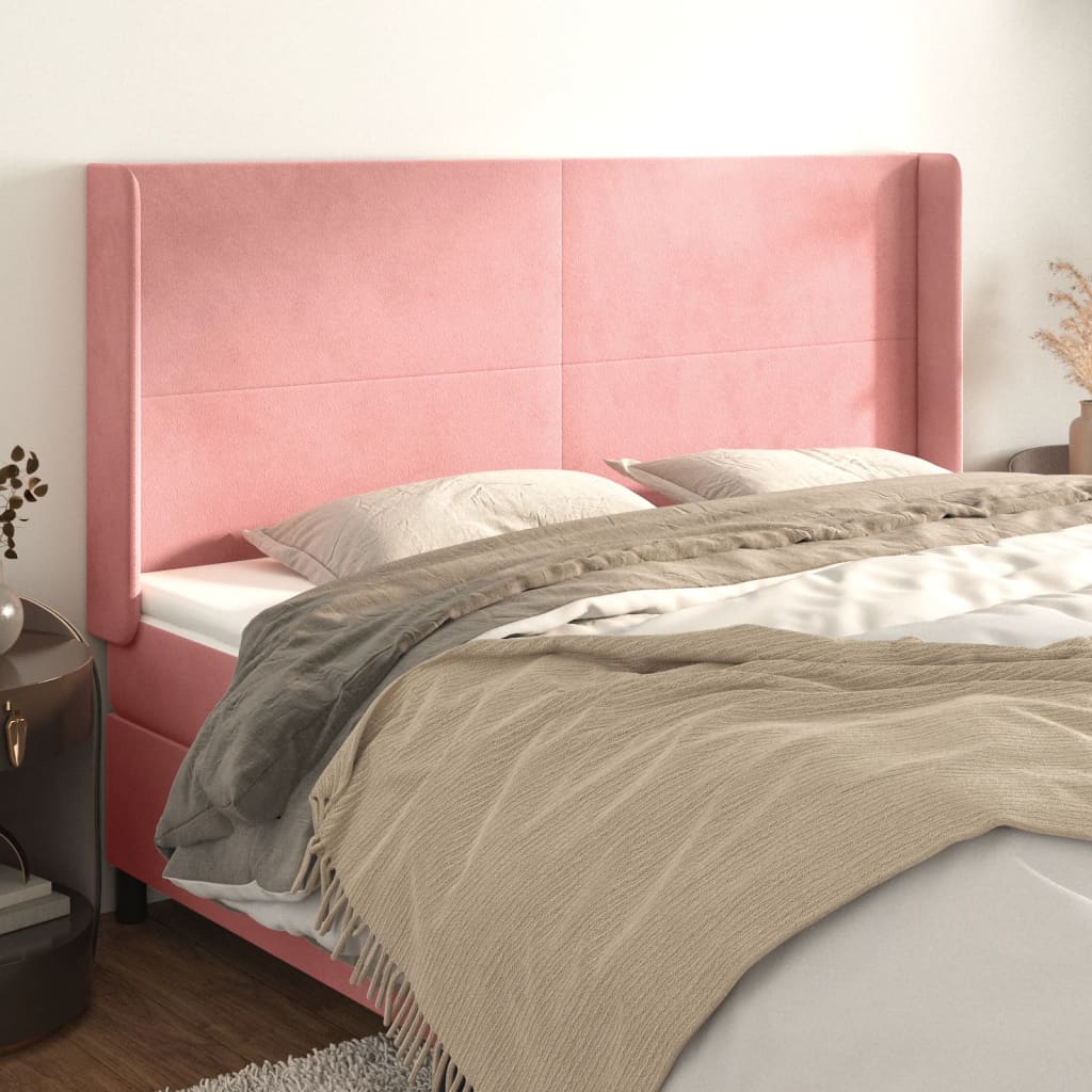 vidaXL Headboard with Edges 83x16x78/88 cm Velvet Light Gray