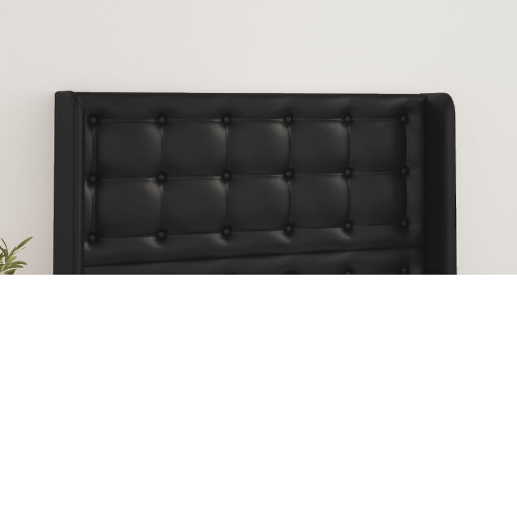 vidaXL Hoofdbord met randen 83x16x78/88 cm kunstleer zwart