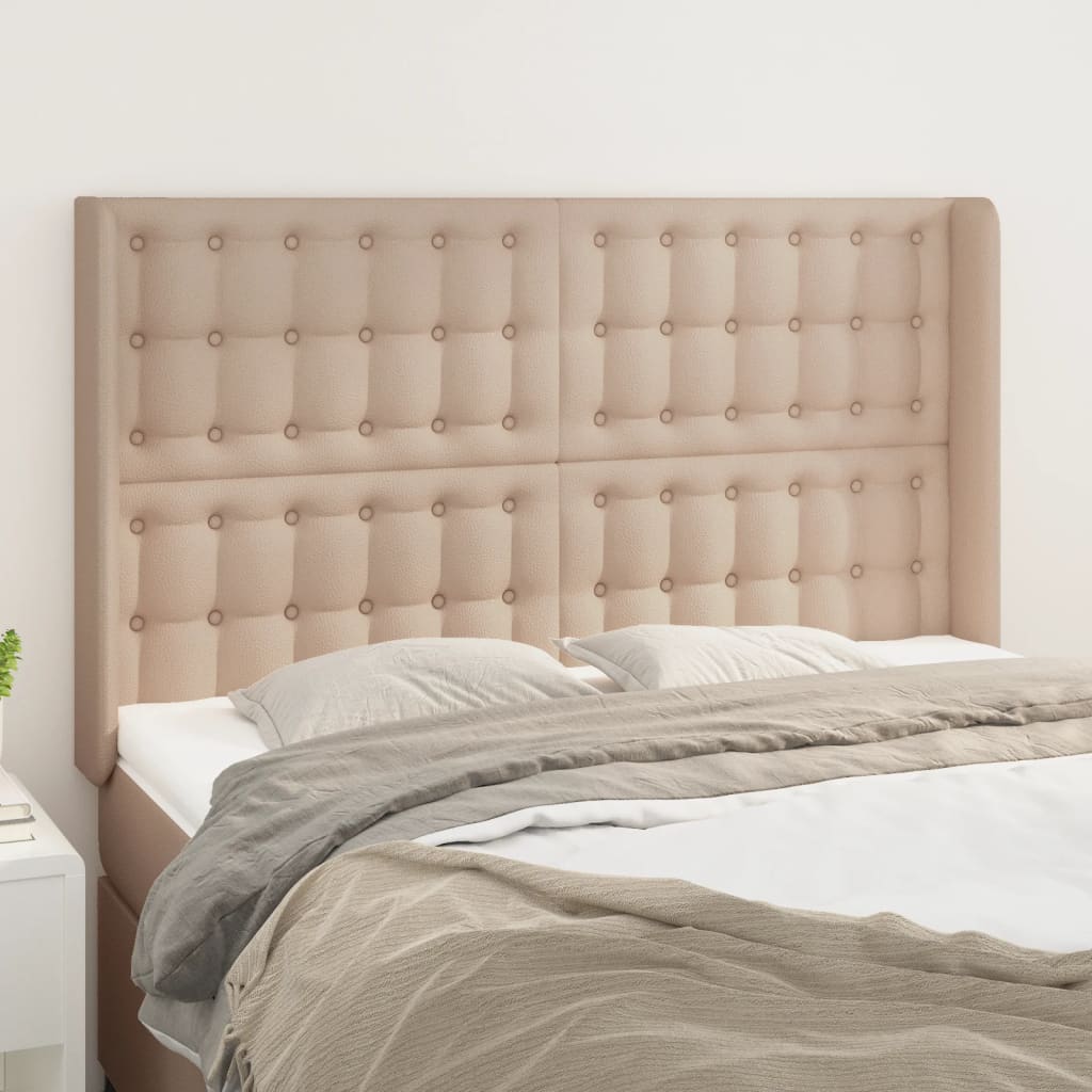 vidaXL Hoofdbord met randen 83x16x78/88 cm kunstleer zwart