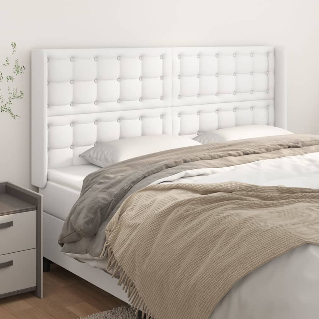 vidaXL Hoofdbord met randen 83x16x78/88 cm kunstleer zwart