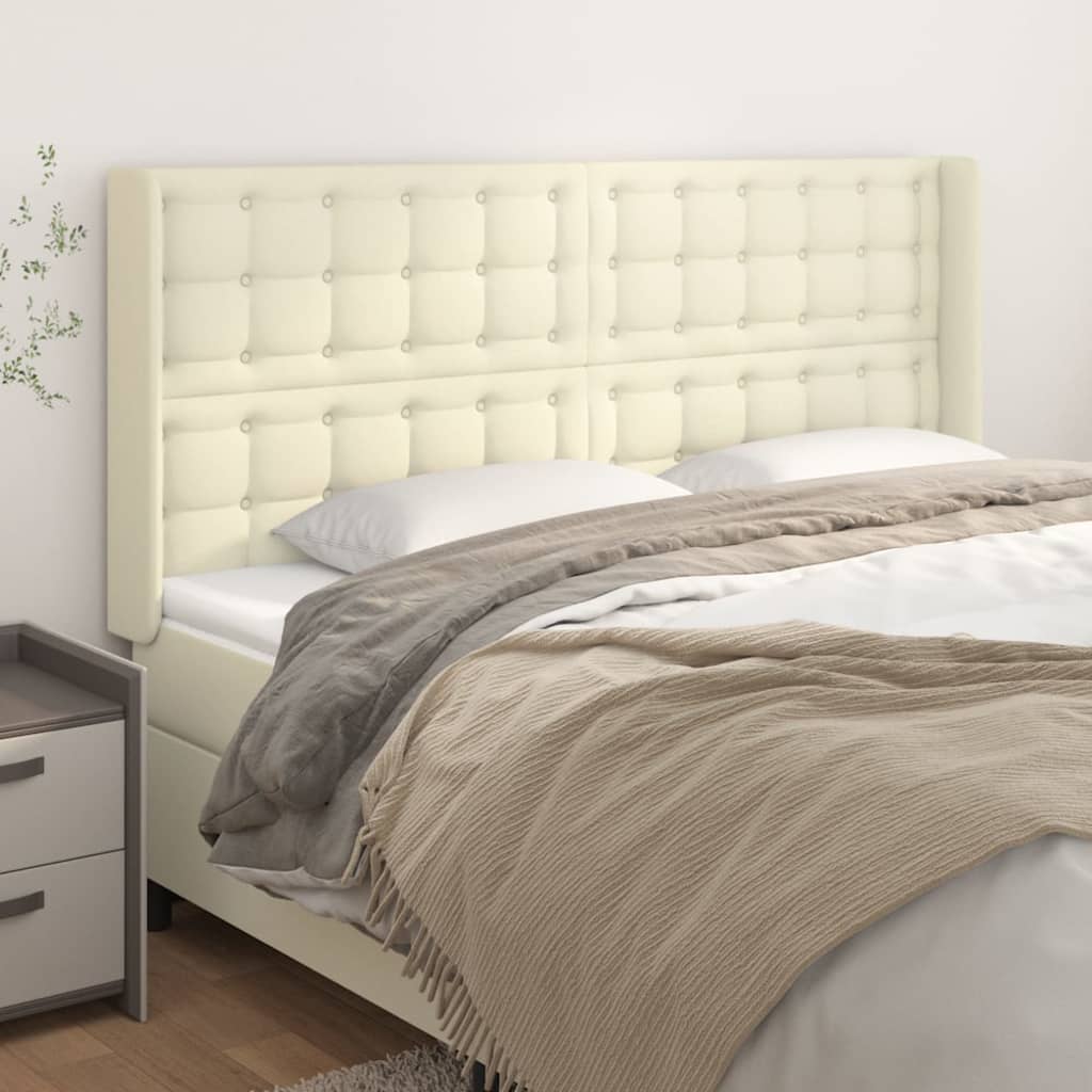 vidaXL Hoofdbord met randen 83x16x78/88 cm kunstleer zwart