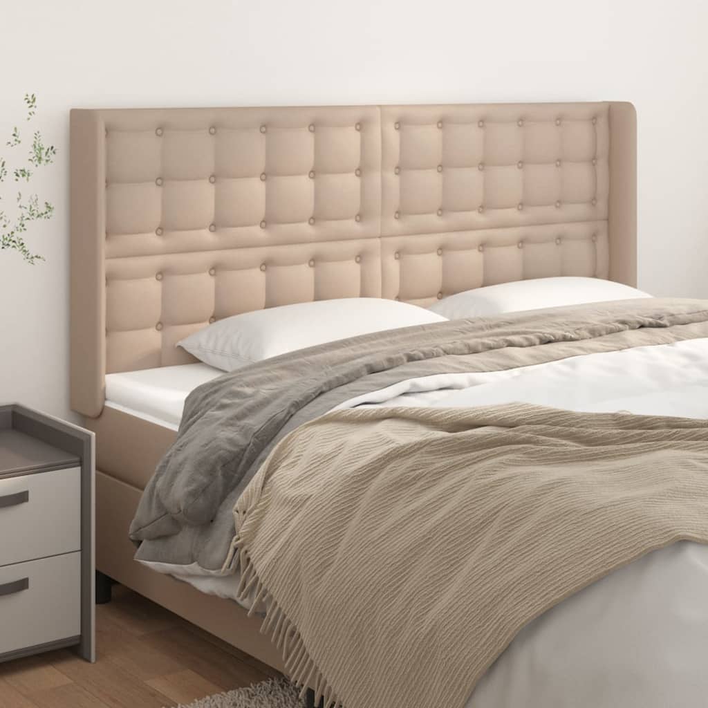 vidaXL Hoofdbord met randen 83x16x78/88 cm kunstleer zwart