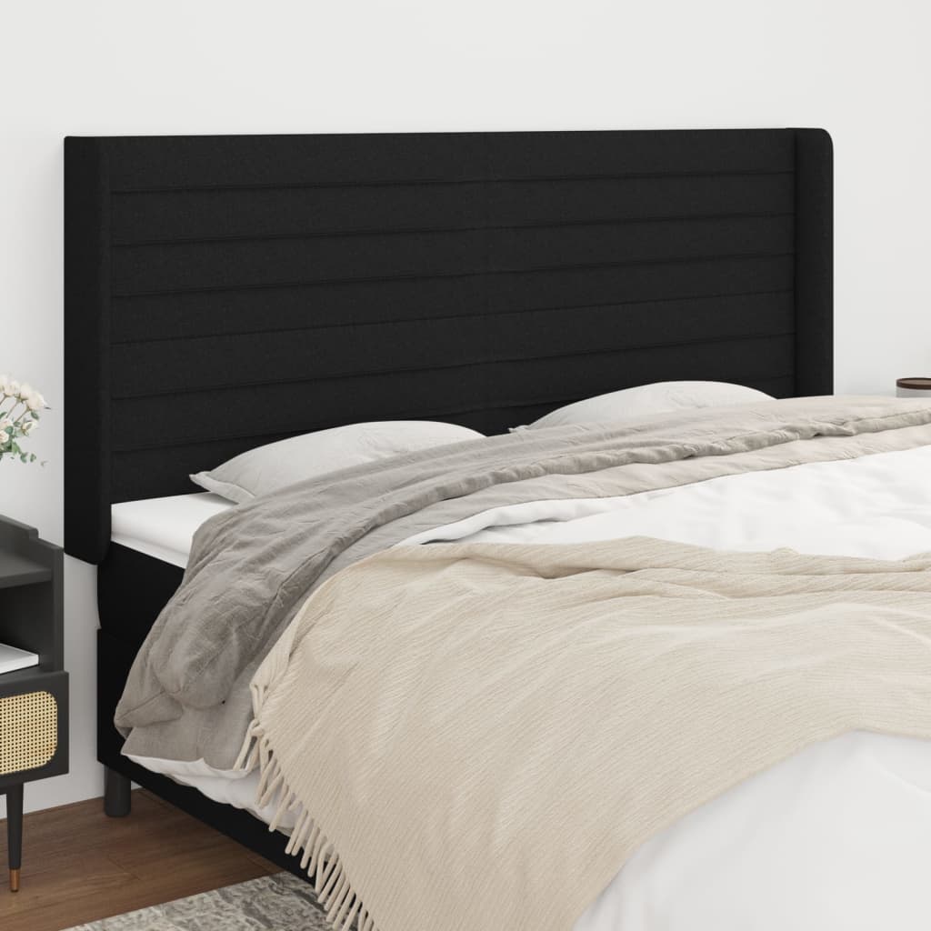 vidaXL Hoofdbord met randen 83x16x78/88 cm stof lichtgrijs