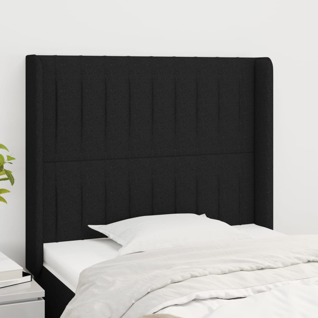 vidaXL Hoofdbord met randen 83x16x78/88 cm stof lichtgrijs