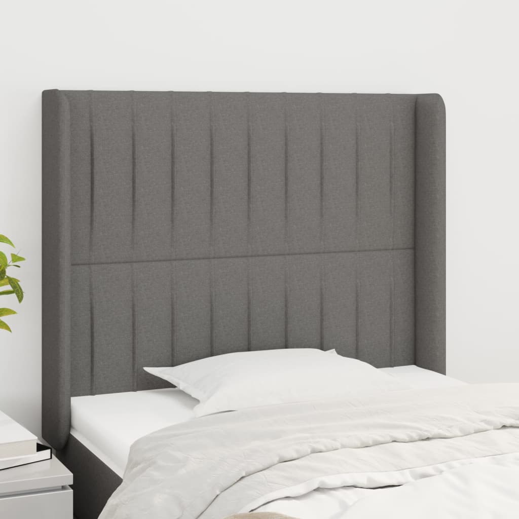 vidaXL Hoofdbord met randen 83x16x78/88 cm stof lichtgrijs