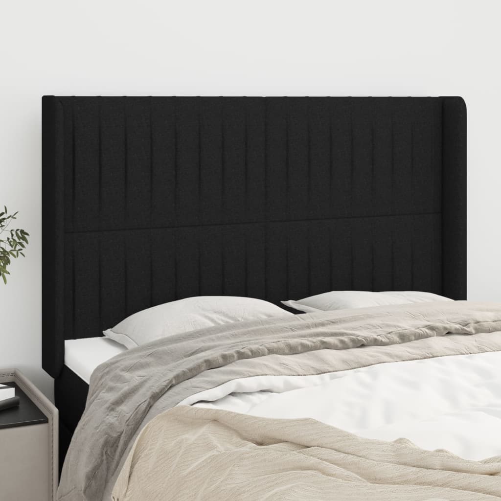 vidaXL Hoofdbord met randen 83x16x78/88 cm stof lichtgrijs