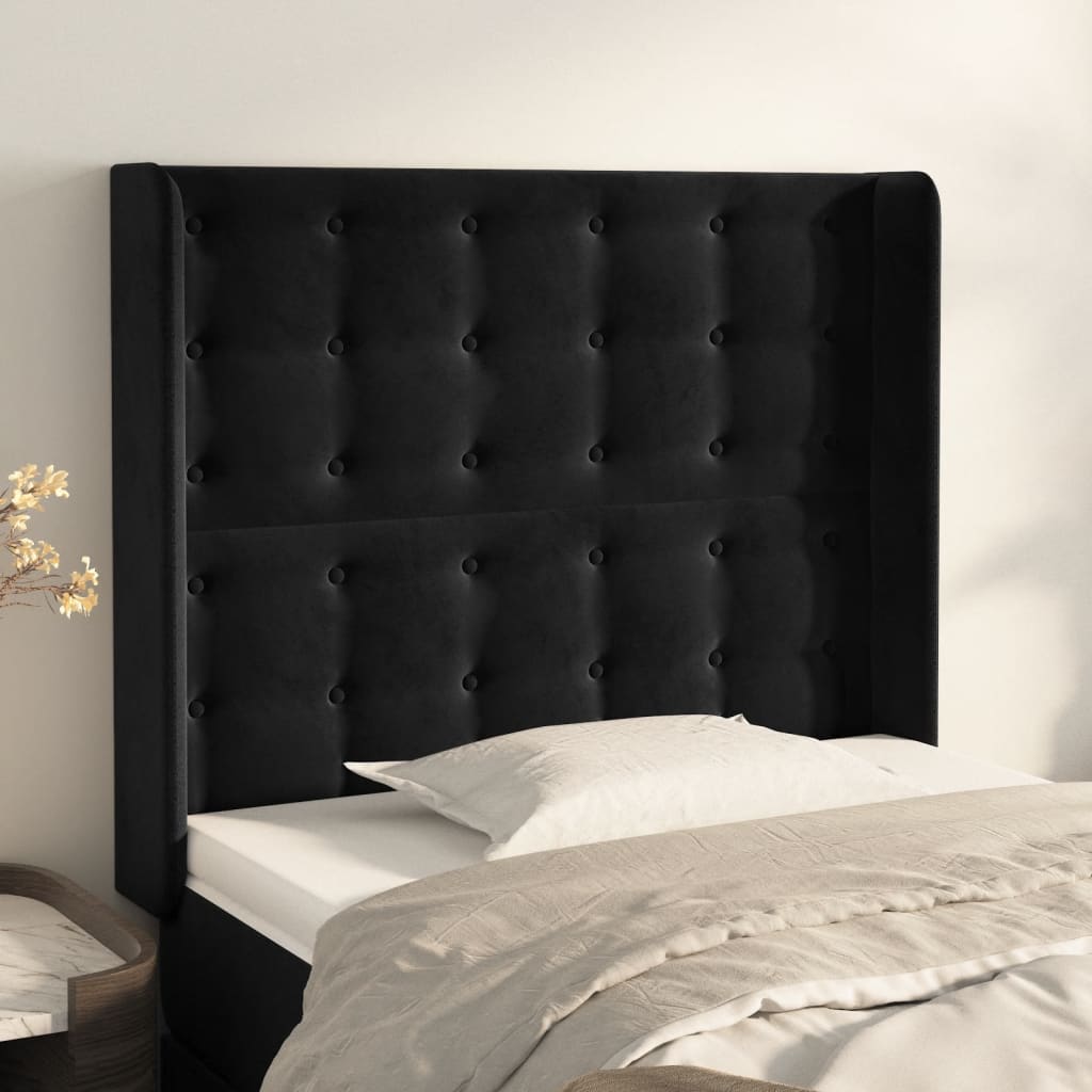 vidaXL Hoofdbord met randen 83x16x78/88 cm fluweel lichtgrijs