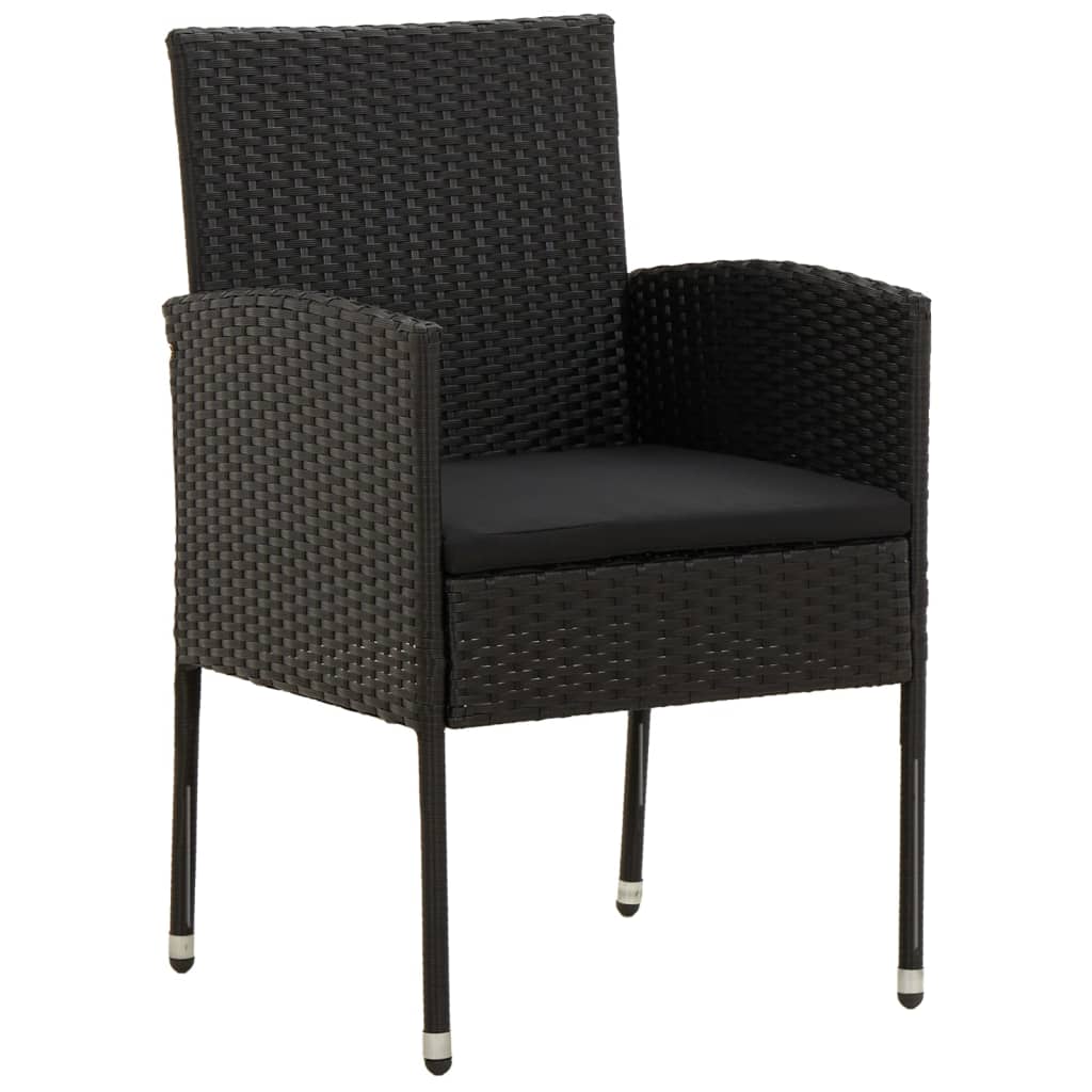 vidaXL 5-delige Tuinset poly rattan zwart
