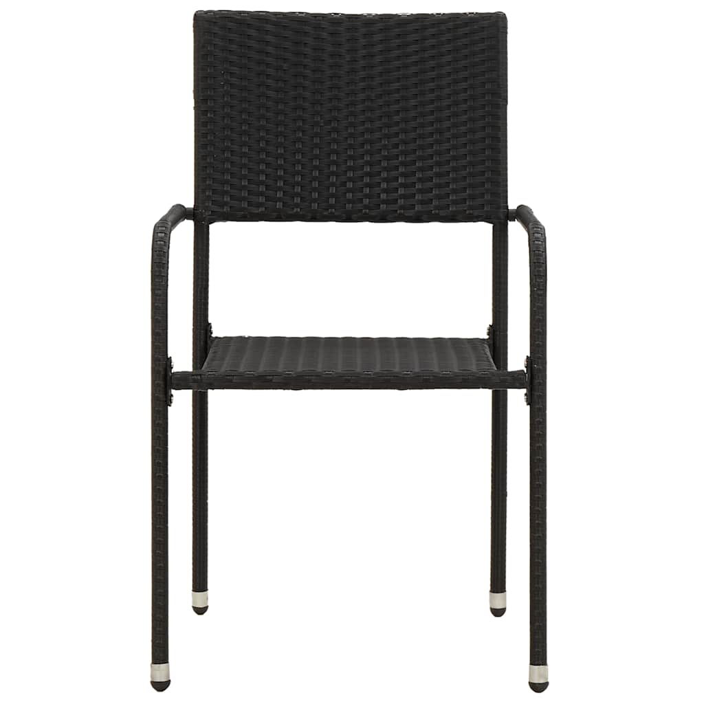 vidaXL 7-delige Tuinset poly rattan zwart