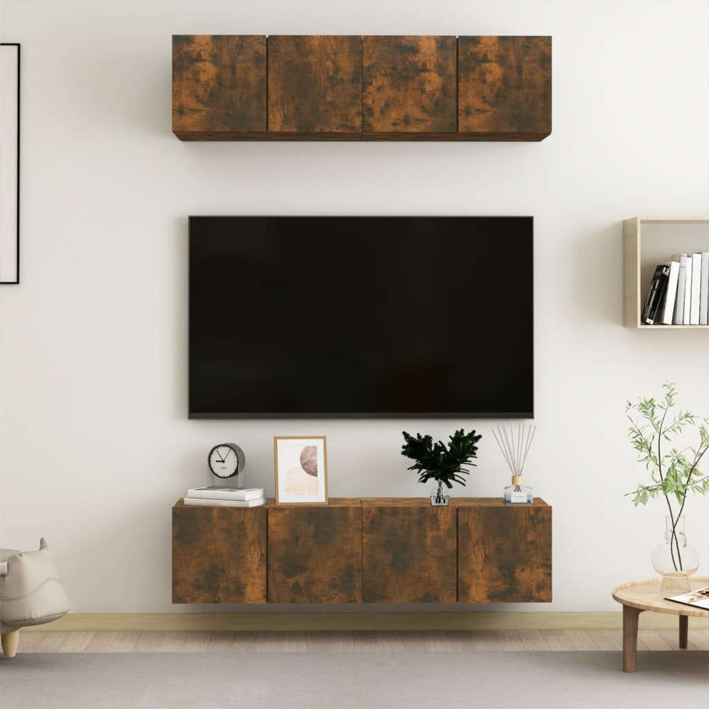 vidaXL Tv-meubels 4 st 80x30x30 cm bewerkt hout wit