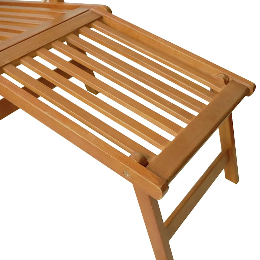 vidaXL Patio chairs 2 pcs with footrest solid acacia wood