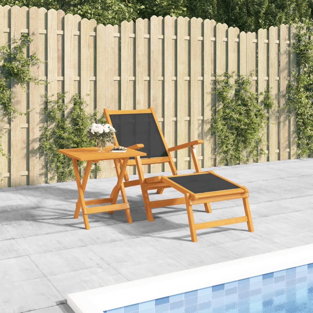 vidaXL Terrasstoelen 2 st massief acaciahout en textileen