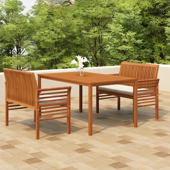 vidaXL 5-piece Garden Dining Set with Cushions Solid Acacia Wood