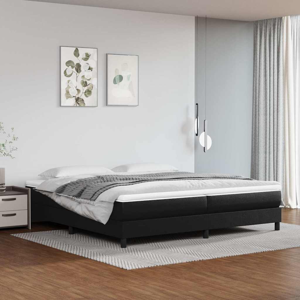 vidaXL Boxspring bed kunstleer zwart 80x200 cm