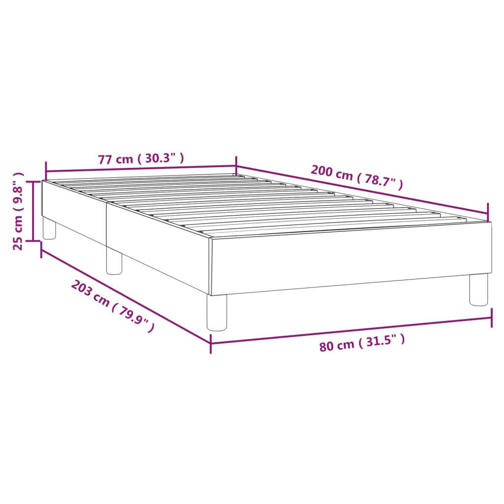 vidaXL Boxspring bed 80x200 cm fluweel lichtgrijs